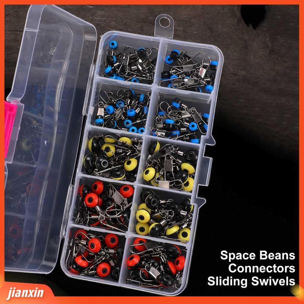 (In Stock) 100 Pcs Memancing Space Beans Dengan Snap Interlock Anti-Tabrakan Penyangga Kawat Pelindung Aksesoris Memancing Mengapung Konektor Bobber Berhenti Persediaan Memancing Laut