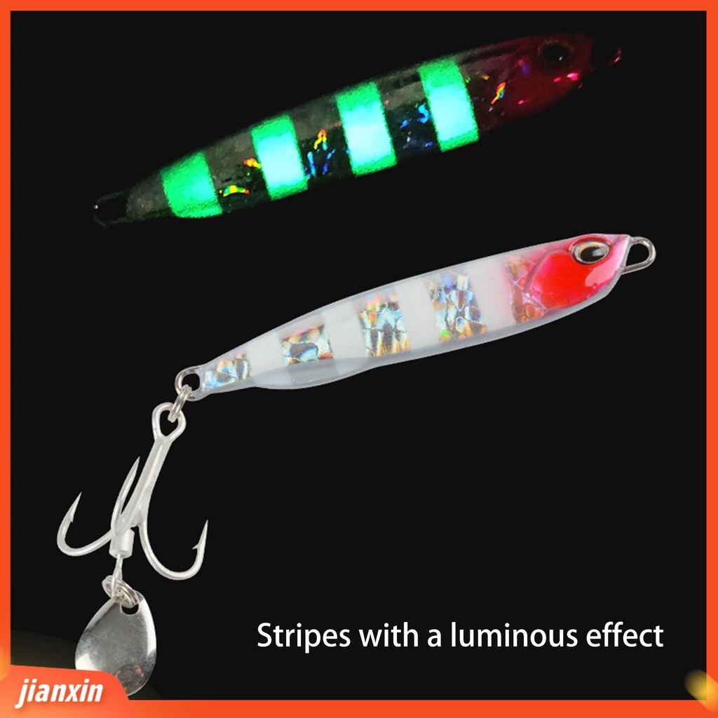 (In Stock) 30g /7.5cm Memancing Umpan 3D Simulasi Fisheye Treble Hook Bercahaya Menggoda Logam Memancing Spanyol Buckthorn Plat Besi Memancing Luar Ruangan