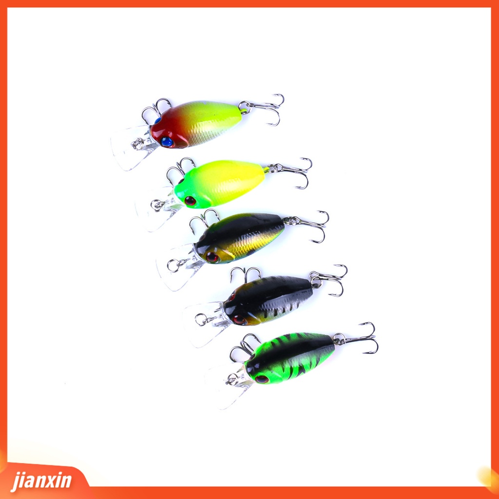 (In Stock) 5Pcs Umpan Pancing Bionic Menarik Tahan Aus Tajam Keras Lure Hook Jig Dengan Case Untuk Memancing Laut