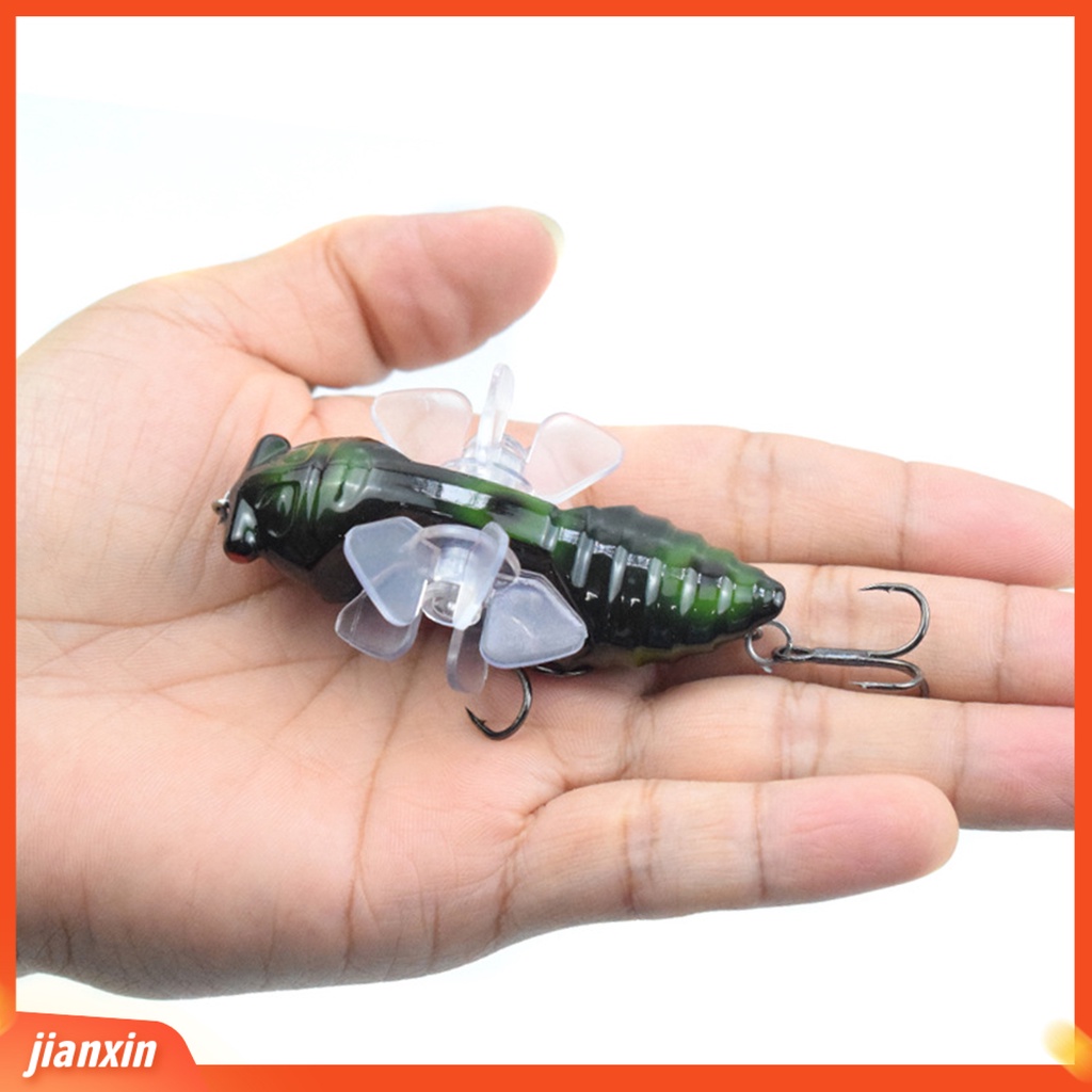 (In Stock) 15.5g 7.5cm Cicada Lure Hard Rotating Wheel ABS Insect Fishing Barb Hooks Umpan Buatan Untuk Outdoor