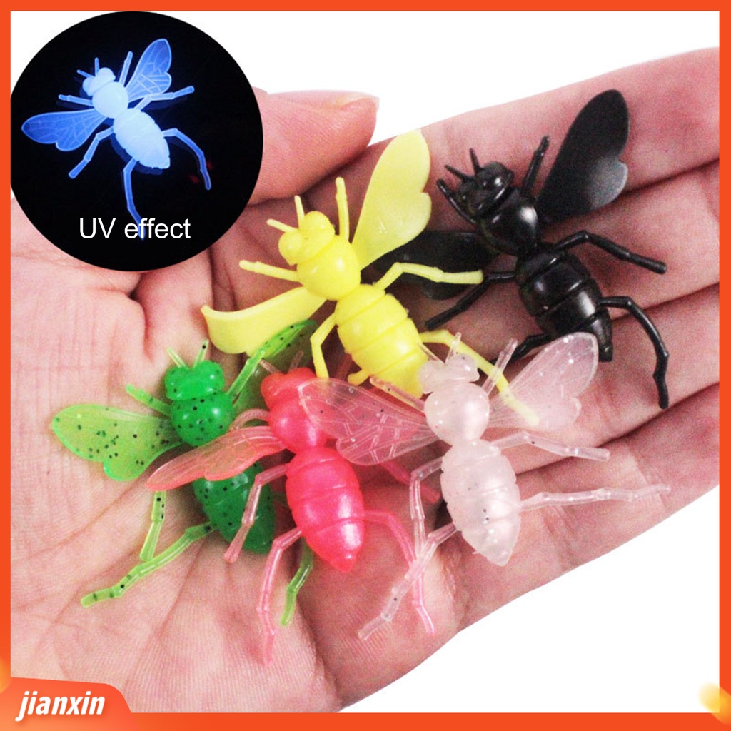 (In Stock) 10Pcs /Set Umpan Lebah Tekstur Lembut Efek 3D Warna-Warni Memancing Mengambang Umpan Palsu Serangga Untuk Angling