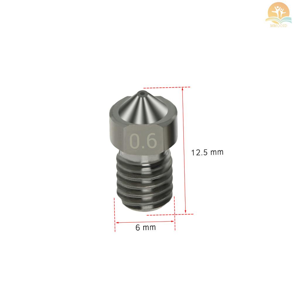 In Stock 4pcs Nozzle Baja Keras V6 Nozel 0.6mm Untuk Filamen 1.75mm Untuk Bagian Printer 3D