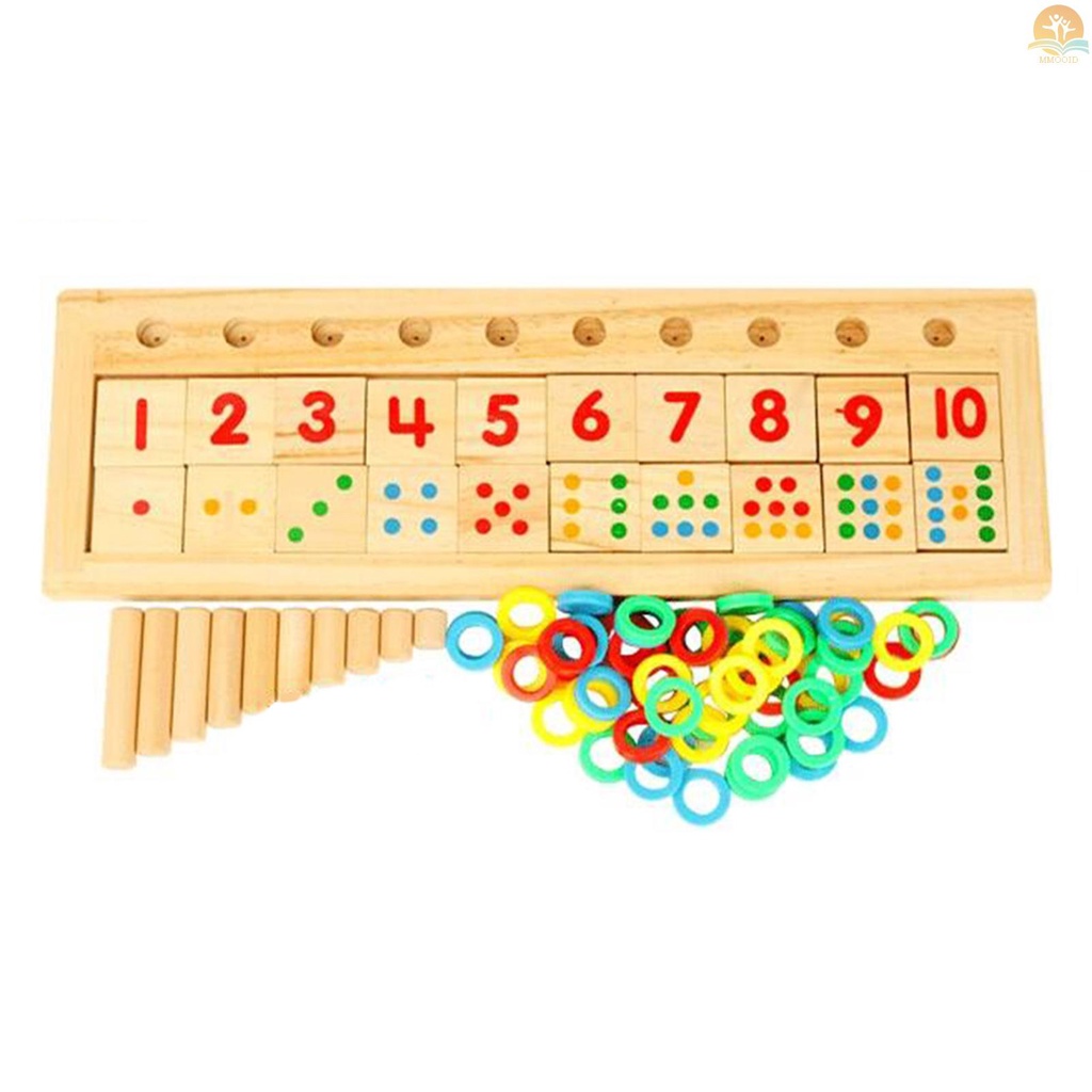 In Stock Wooden Math Game Board Number Puzzle Sortir Montessori Mainan Edukasi Awal Alat Belajar Untuk Anak Balita Paud Paud Paud