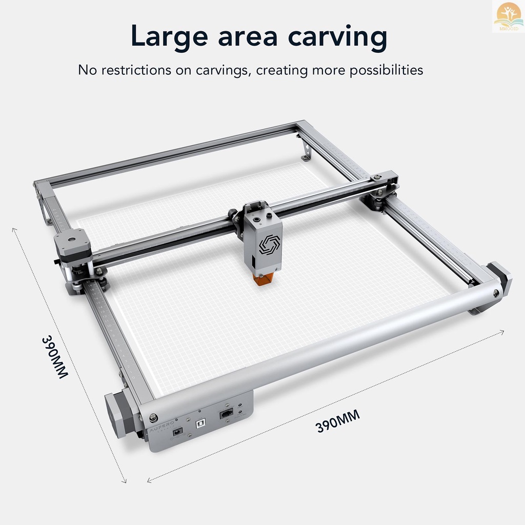 In Stock Aufero Laser 2laser Engraver Dengan LU2-10A 10W Daya Laser 390mmx390mm Area Ukiran 32-bit Motherboard Teknologi Pembentuk 15000mm/Min Spot Terkompresi Ultra-Tipis Cepat Untuk