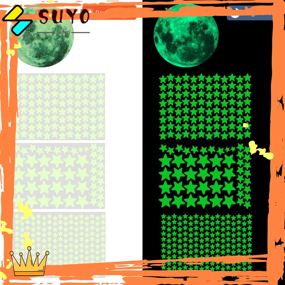 Bulan Bintang Stiker Dinding Perekat Diri Dekorasi Rumah Kamar Tidur Anak Glow In Dark
