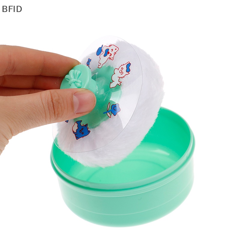 [BFID] 1pcs Tempat Bedak Kosmetik Bayi Wajah Badan Lembut Puff Talcum Sponge Box Case Container [ID]