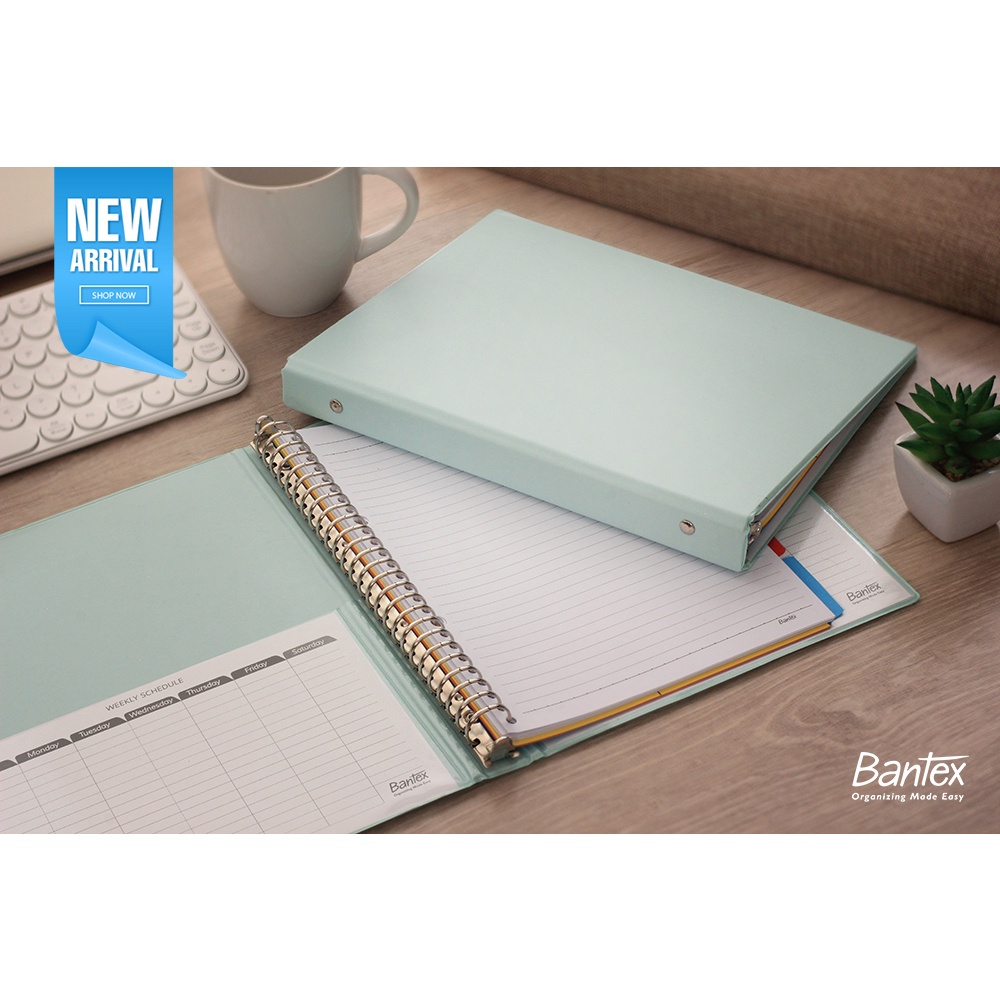 

[Artomas] Bantex Binder Note B5 26 Ring Besi Loose Leaf Multiring Binder Cool Aqua 1326 76