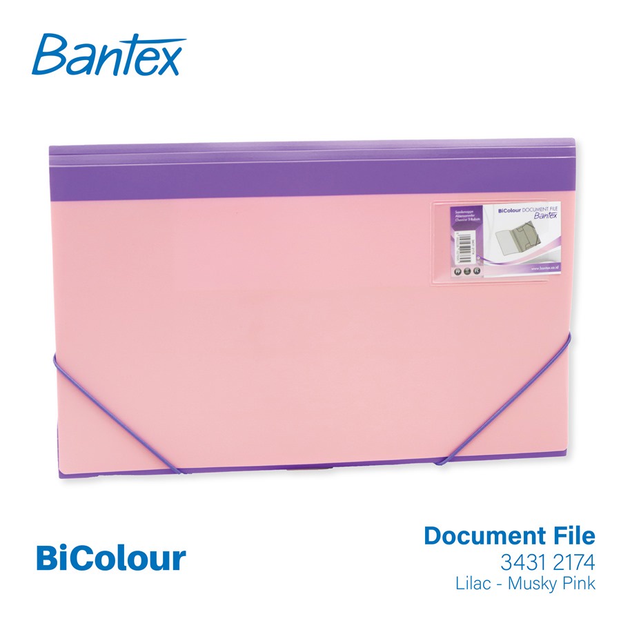 

[Artomas] Bantex BICOLOUR Document File PP Folio Lilac Muskypink - 3431 2174