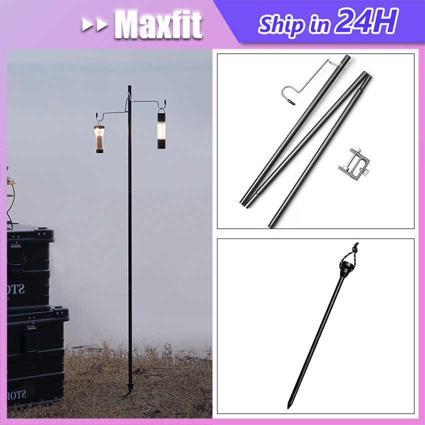 Tiang Lampu Camping Hanging Lamp Holder Gantungan Lampu Tiang Flysheet Aluminium Tiang Lampu Tenda