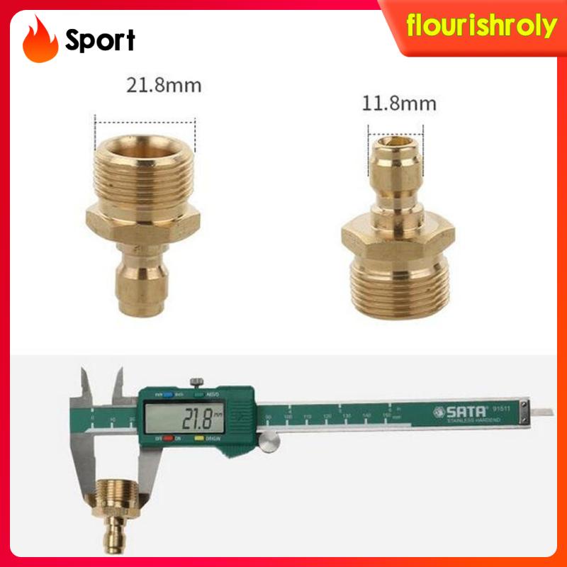 [Flourish] 2pcs Kuningan Pressure Washer Garden Hose Nozzle Sambung Quick Coupler M22 Male &amp; 4cm