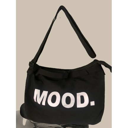 Promo - Rizkibag Mood Sling Bag Pria Wanita kanvas - Hitam - Sedia tas selempang totebag pria wanita