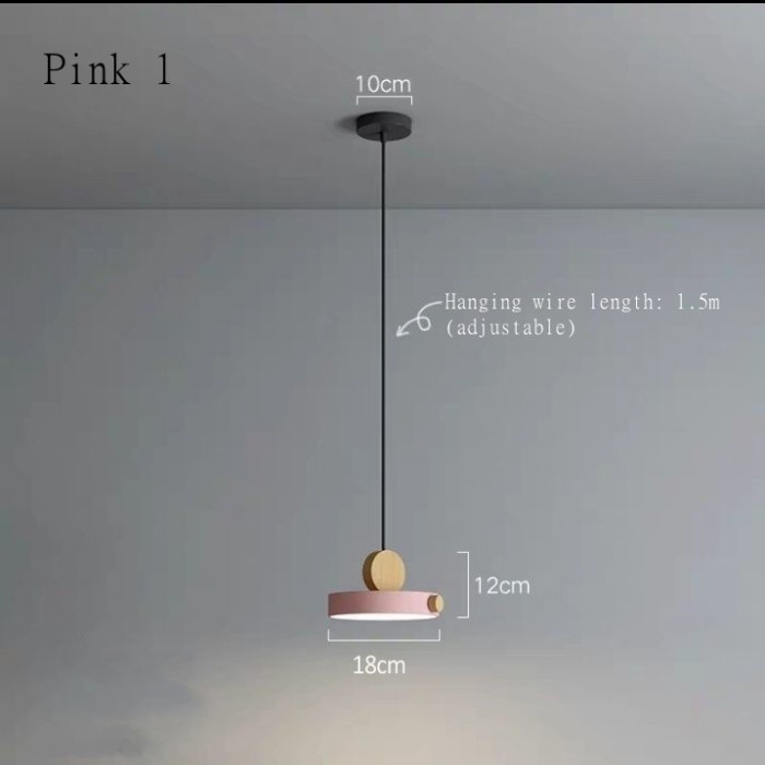 GT Minimalis Lampu Gantung Ruang Makan Lampu Gantung Dapur Mewah - TunggalPink, Cahaya putih