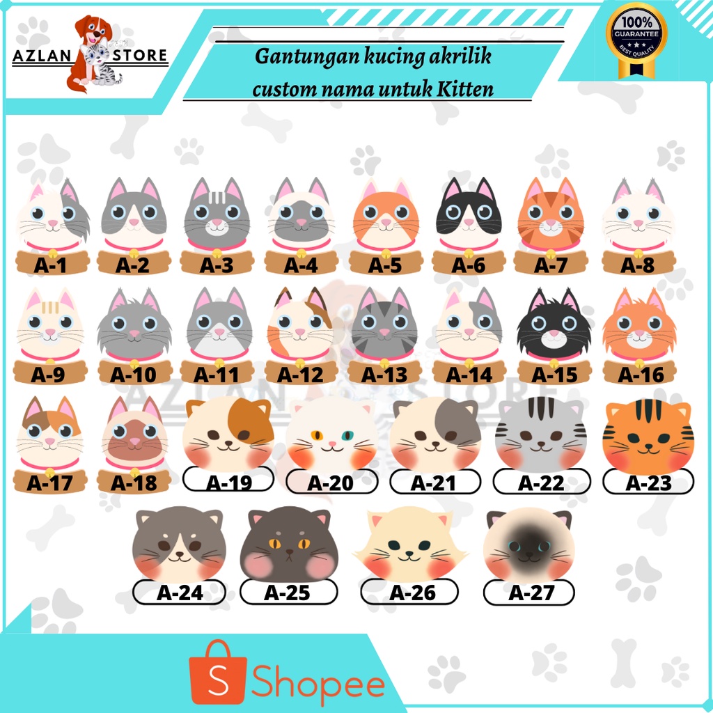 kalung kucing nama custom / kalung kucing nama kitten