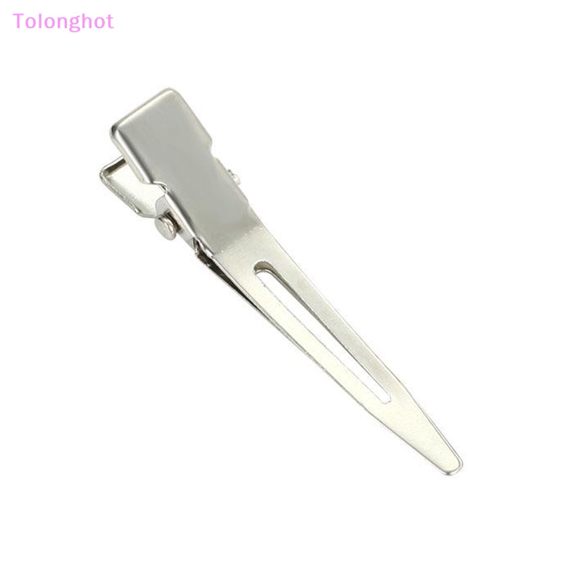 Tolonghot&gt; 10PCS Electroplated Single-fork Hairdressing Clip Hollow Metal Non-marking Mulut Tajam Klip Wanita Rambut Akar Membentuk Klip well