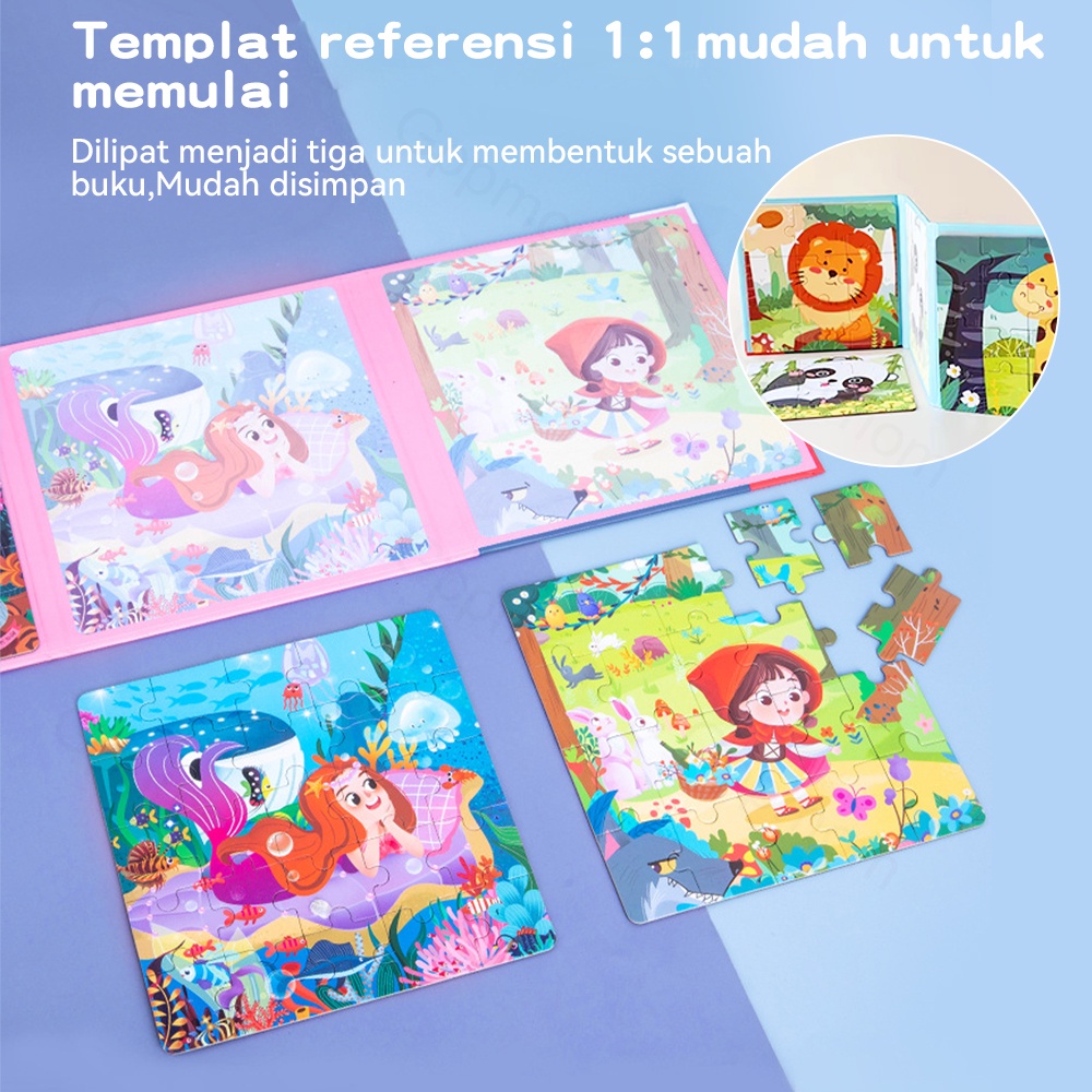 Gppmom 3 In 1 Buku Puzzle Magnet Booklet Magnetic Leveled Puzzle Mainan Anak Puzzle