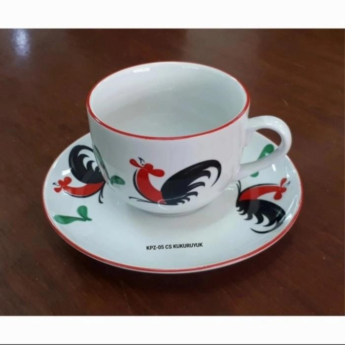 Terbaru Cangkir Kopi Set Motif Ayam Jago / Cangkir Set Isi 12 Set /