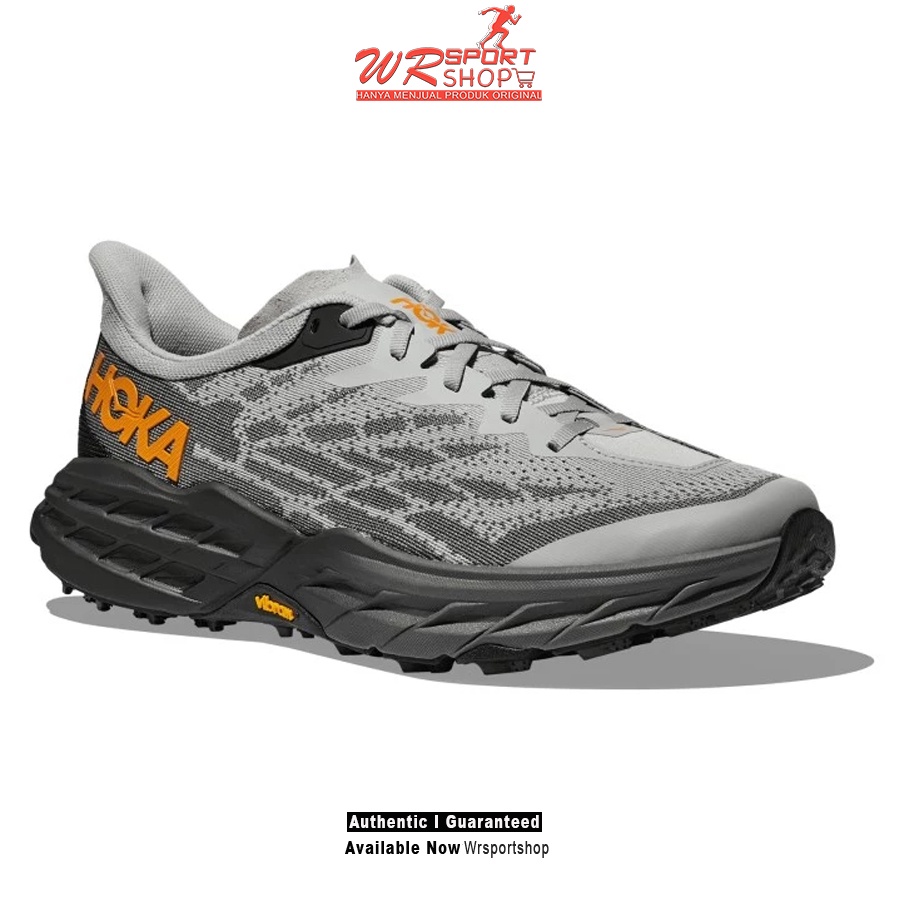Sepatu Lari Trail Pria Hoka Speedgoat 5 Wide Harbor Mist Black ORIGINAL