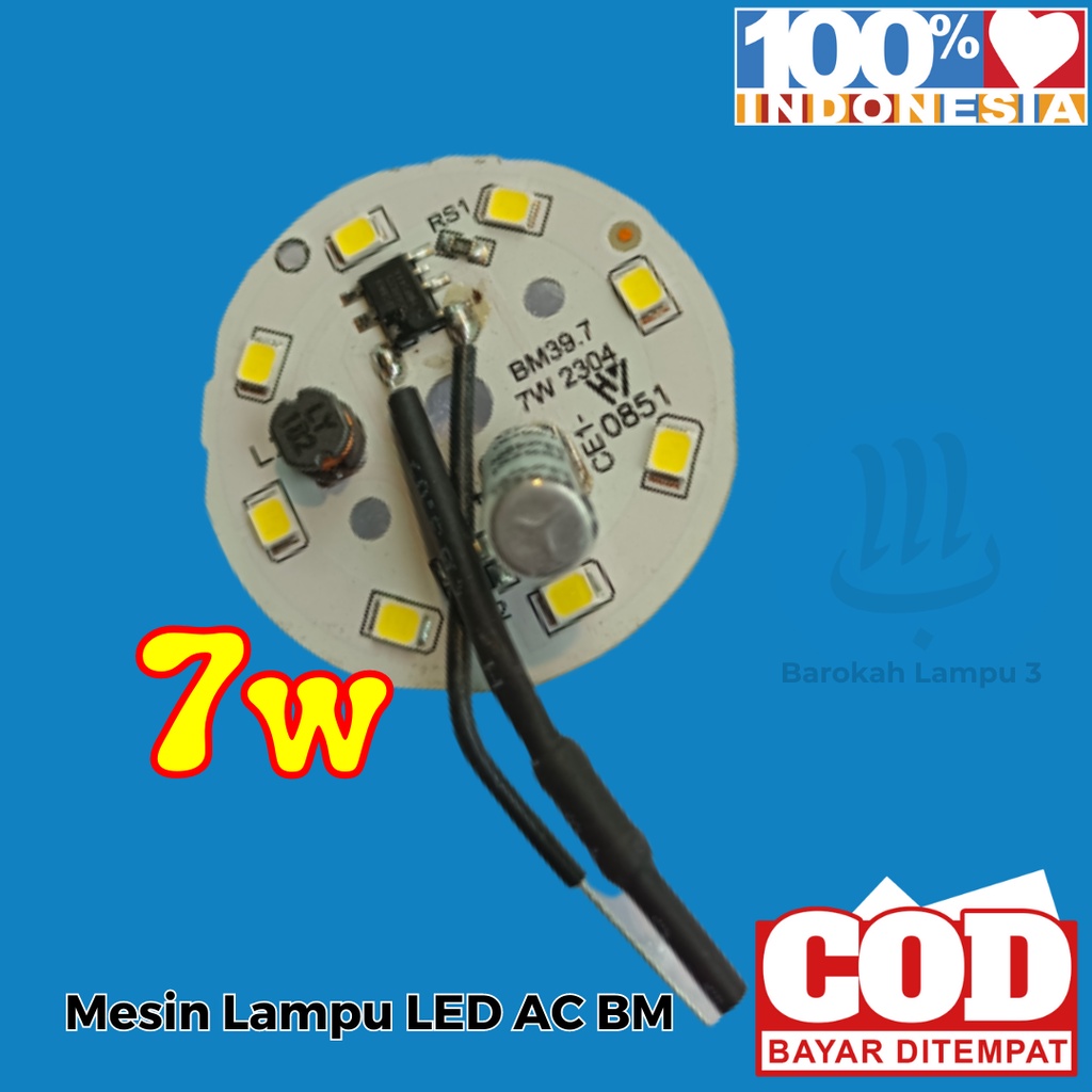 PCB Lampu LED / 7 Watt / BM 7w / PCB Lampu LED AC / Mesin Lampu LED AC / PCB / Lampu / LED / AC / Sp