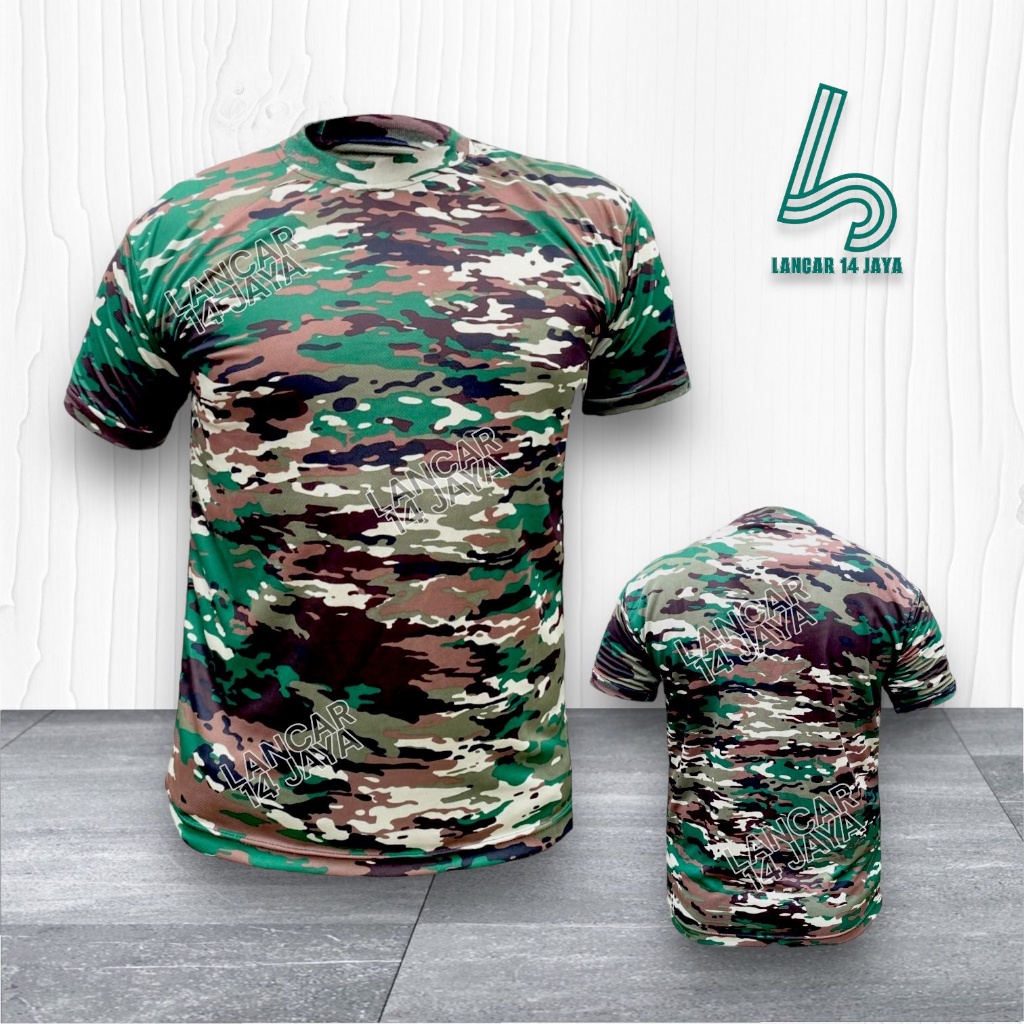 kaos oblong loreng tni Dryfit kaos loreng TNI lengan pendek kaos loreng TNI AD lengan pendek