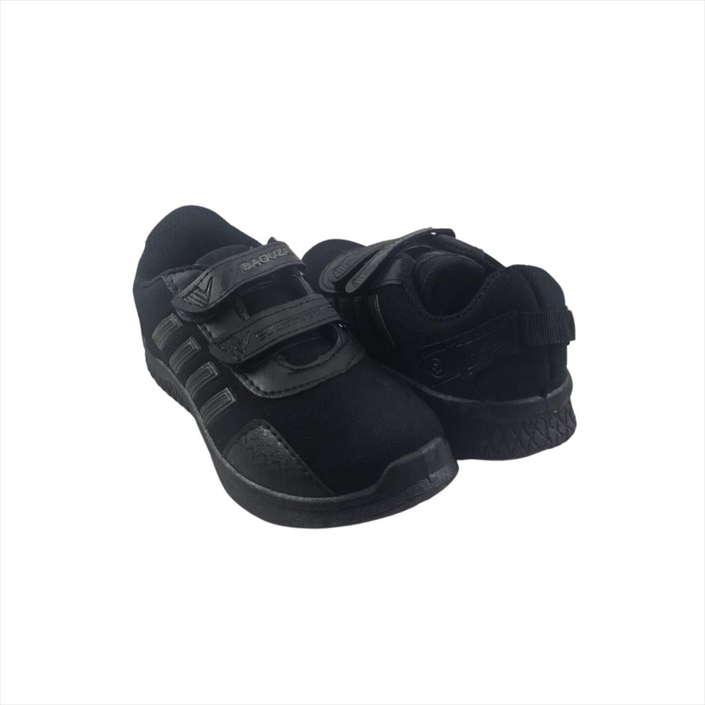 SEPATU SEKOLAH ANAK SD HITAM PUTIH &amp; HITAM HITAM SIZE 31 - 37 / BAGUZA CRETA - FANZ SHOES