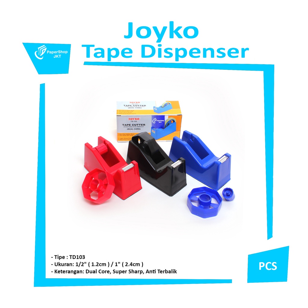

JOYKO - Tape Dispenser TD 103 Pemotong Lakban Isolasi Pita Perekat Besar
