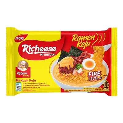 nabati Richeese Mi Instan Ramen Keju Fire Level 0 65 g x 5 pcs