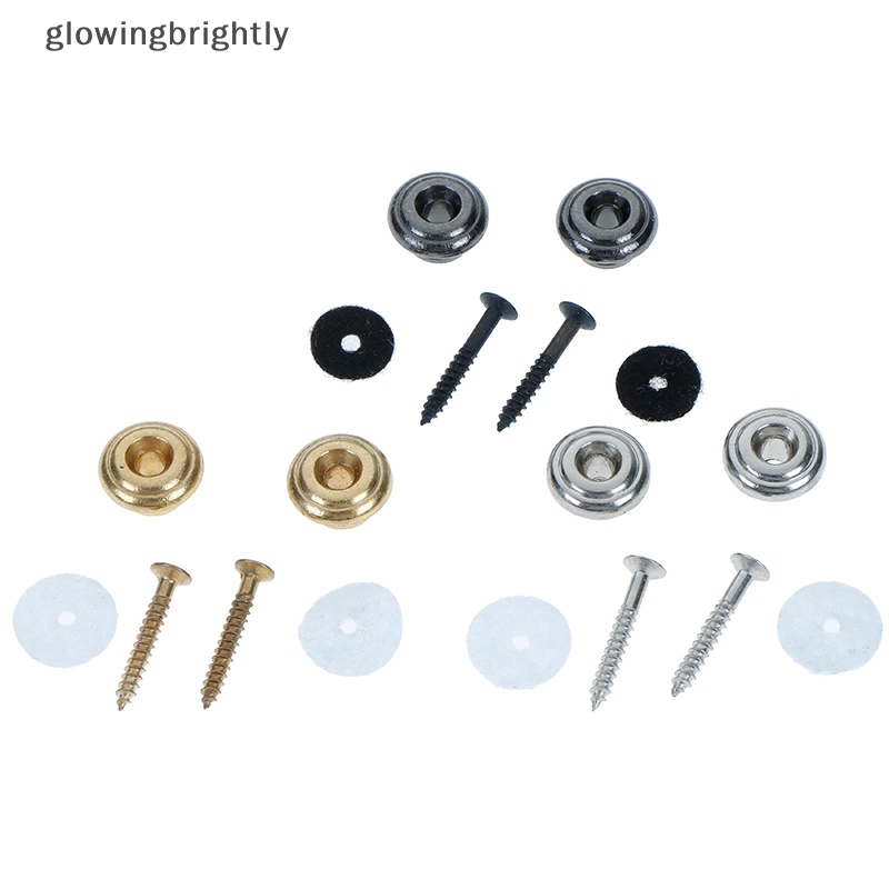 [glowingbrightly] 1pasang Kunci Kancing strap Gitar Kepala Jamur Dengan Sekrup moung TFX