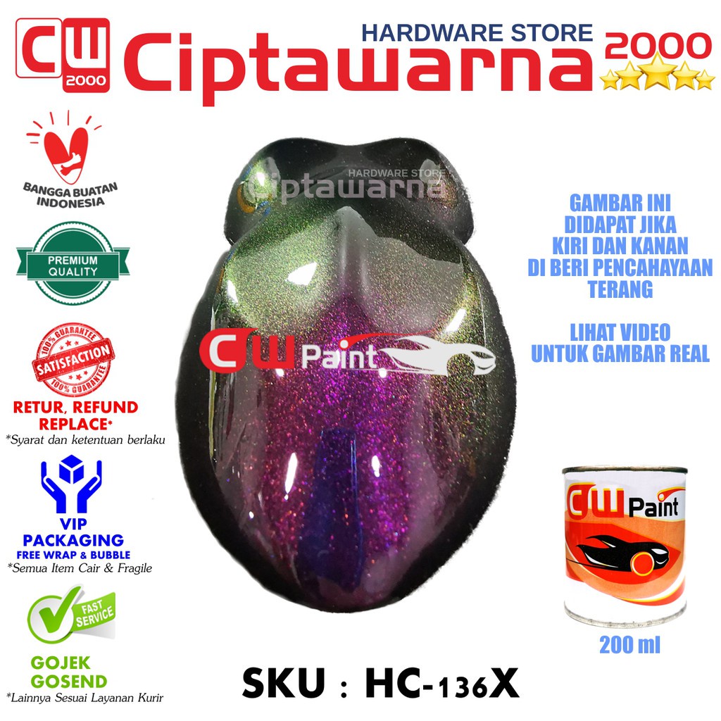CwPaint Cat PU Bunglon Xiralic 200gr Dark Comet HC136X - CWK
