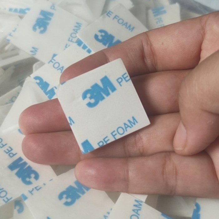 

klem kabel tempel double tape 3M/ klip dobel tip/ size 20x20 2cm 100pc - Putih