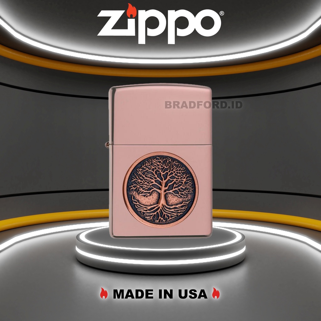 Korek Zippo Tree Of Life Emblem 49638 Original Made In USA