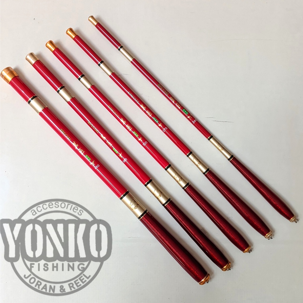 Tegek Import SPESIAL Merah Microfishing ruas 43cm action 2:8 Medium Soft