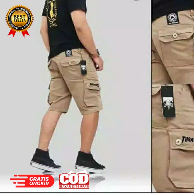 ootd bahan tebal halus nyaman dipakai /Celana pendek cargo/celana pria/celana pendek cargo pria/cela