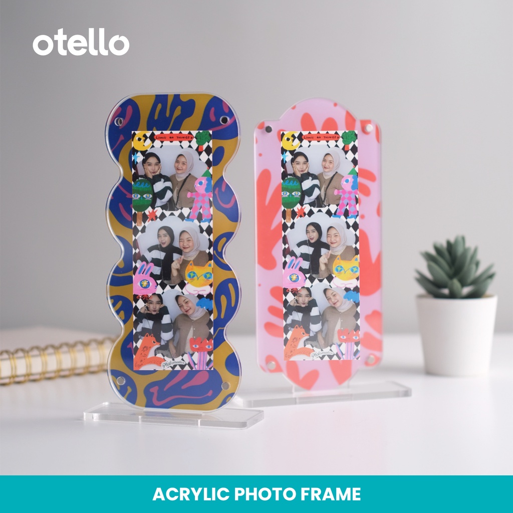 Acrylic Photostrip Frame Pajangan Meja Foto Akrilik UV Print Photobooth Holder Photo Holder