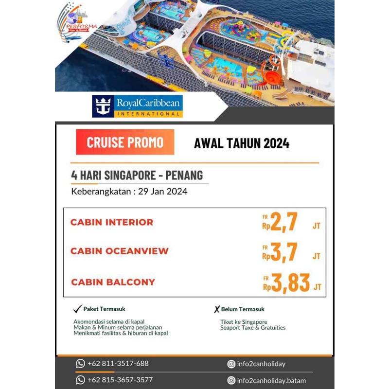 ROYAL CARIBBEAN CRUISE (SPECTRUM OF THE SEAS) PROMO AWAL TAHUN 2024