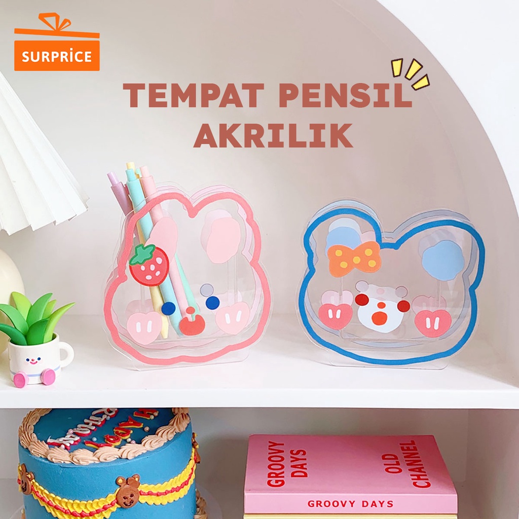 

Surprice Tempat Pencil Akrilik Gambar Hewan Dan Buah Lucu / Acrylic Cute Animal / Pen Holder Storage