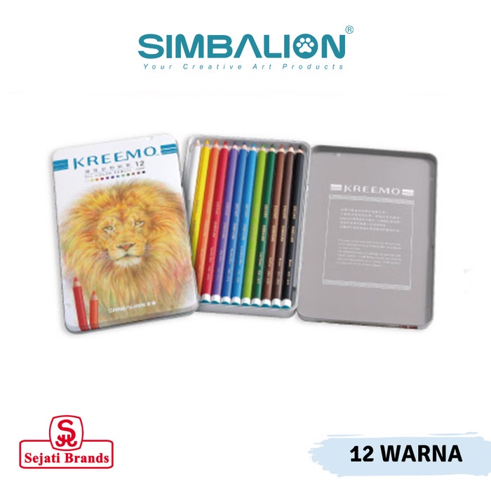 

SIMBALION Pensil Warna Oil Color Grade A 12 Warna Kreemo Oil Color 12c