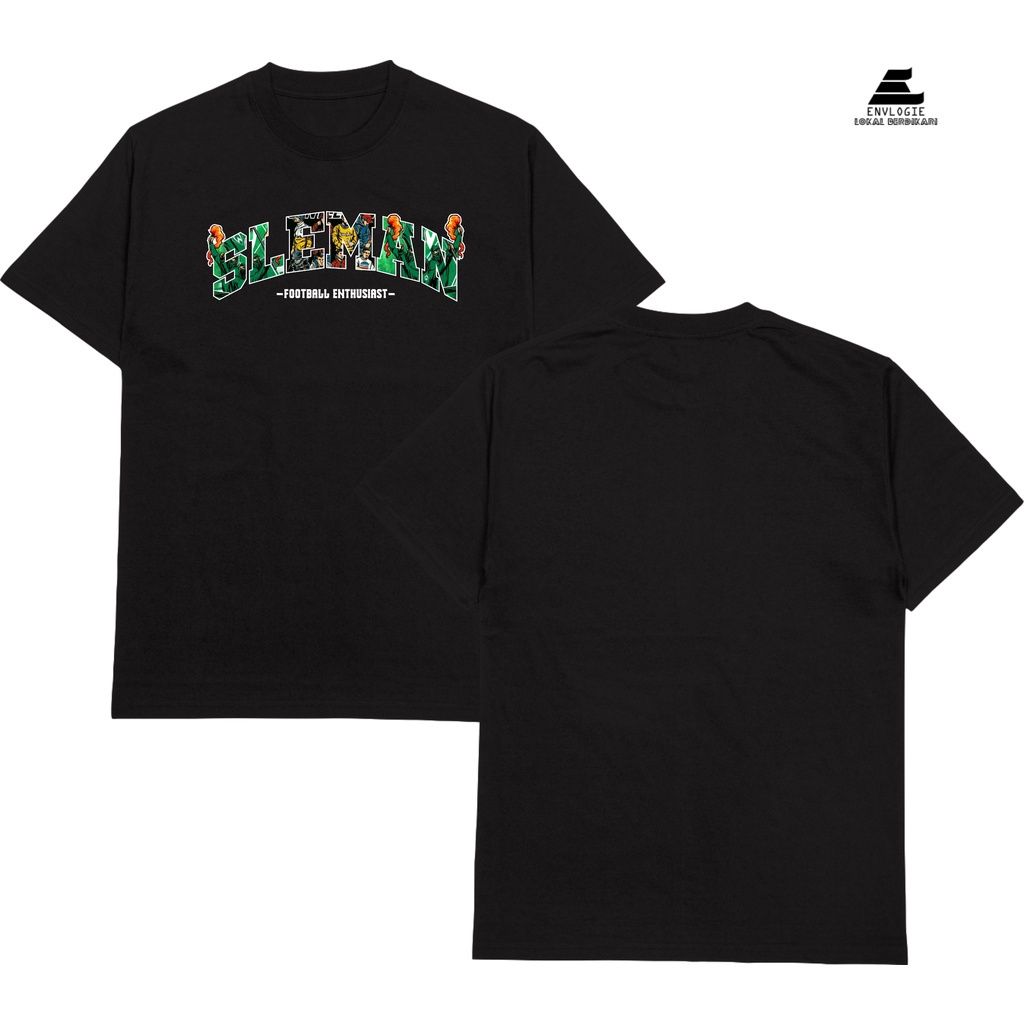 KAOS SUPORTER PSS SLEMAN hitam dan putih lengan pendek (ENVLOGIE)