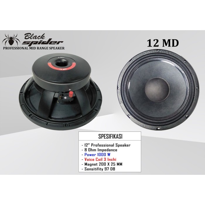 Speaker Component Black Spider BS 12 MD 12"