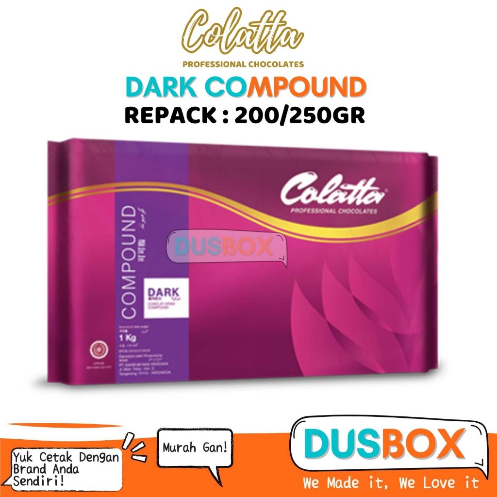 

Colatta Dark Compound 200 gr / Coklat Batangan Colatta 250 gr / Dark Coklat Colatta / / Coklat Batangan Repack