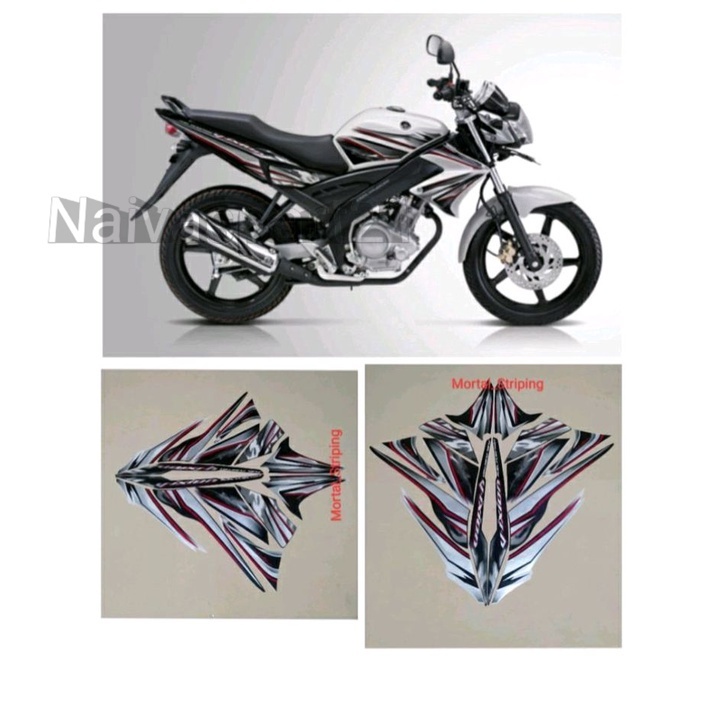 Sticker Stiker Striping Les Lis Bodi Yamaha Vixion Old Tahun 2011 2012 Warna Putih Hitam