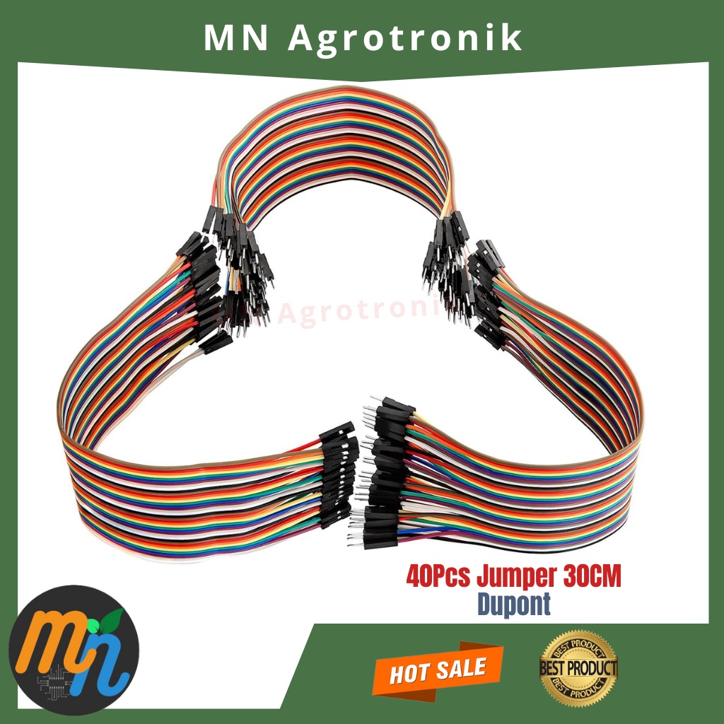 40PCS JUMPER CABLE KABEL 30CM MALE TO MALE|MALE TO FEMALE|FEMALE TO FEMALE DUPONT