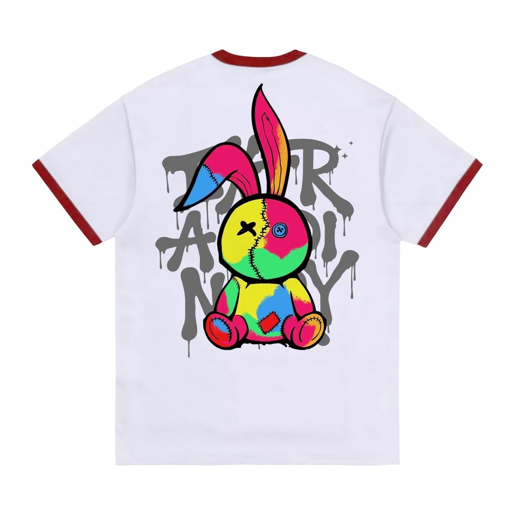 Elpizo Apparel | T-shirt Ringer Tee | Rabbit Doll | Pakaian pria | Pakaian wanita | Vintage | Casual