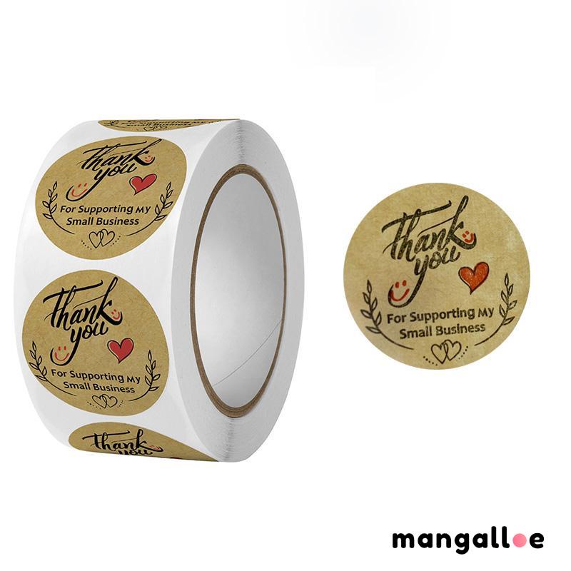 

500pcs/roll stiker terima kasih/stiker thank you/stiker thanks pola bunga desain hadiah penyegelan/liburan hadiah/ulang tahun/pesta dekorasi sticker -MG
