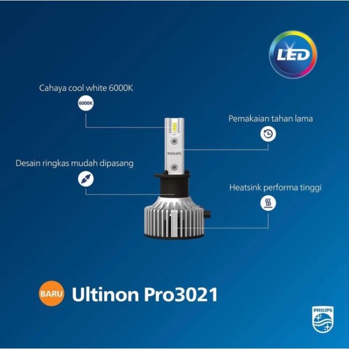 Bohlam Lampu Mobil  Ultinon Pro3021 H4 LED Cahaya Putih