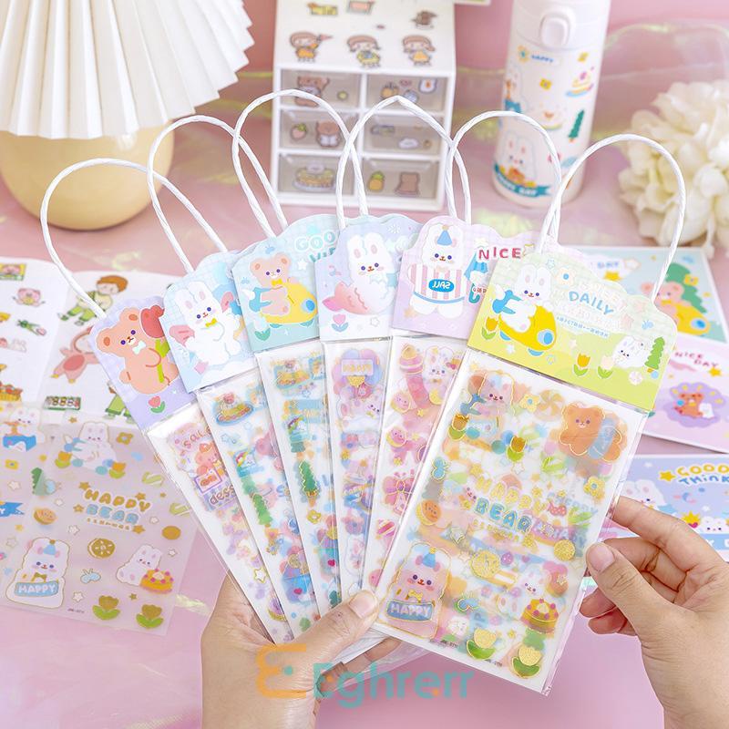 

✨EG-4 Lembar Stiker Motif/Sticker Momo Anti Air Beruang Dan Kelinci Yang Lucu Untuk Menghias Gelas Air, Buku Catatan, Buku Harian Diary Diy Scrapbook-Eghrerr