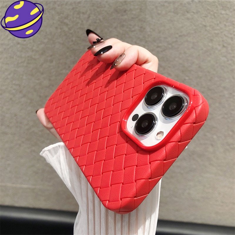 Cocok Untuk IPhone 14,13,12,11 Pro X XS MAX XR Ultrathin Canggih Thermal Dissipation Casing Woven Leather Case