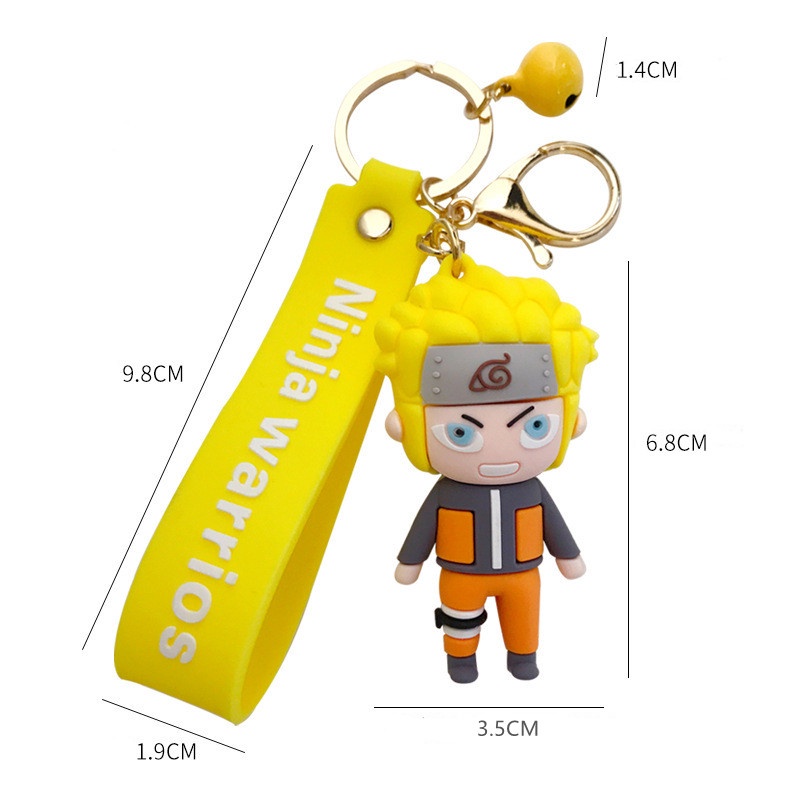 Fashion Anime Naruto Gantungan Kunci PVC Kartun Sasuke Uzumaki Kakashi Action Figure Liontin