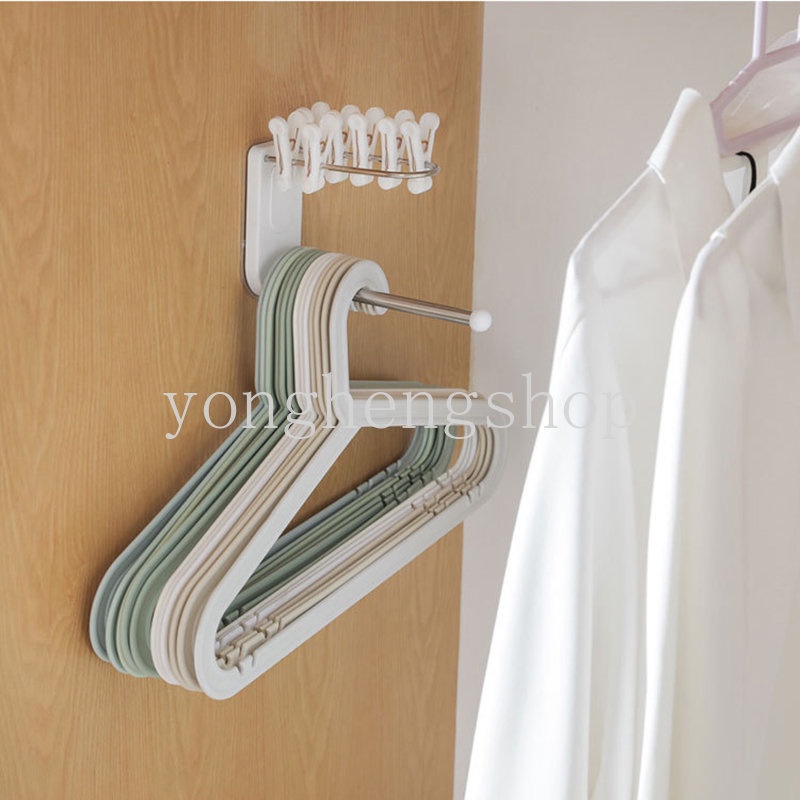 Gantungan Baju Holder Multifungsi Stainless Steel Hanger Hook Jepitan Rak Penyimpanan Dinding Rak Klip Pengeringan Rumah Lemari Organizer