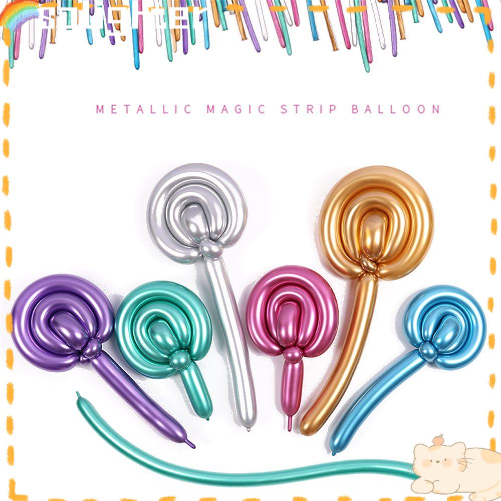 Solighter 10 Pcs Magic Balon Panjang Klasik Pesta Ulang Tahun Pernikahan Decoratio DIY Strip