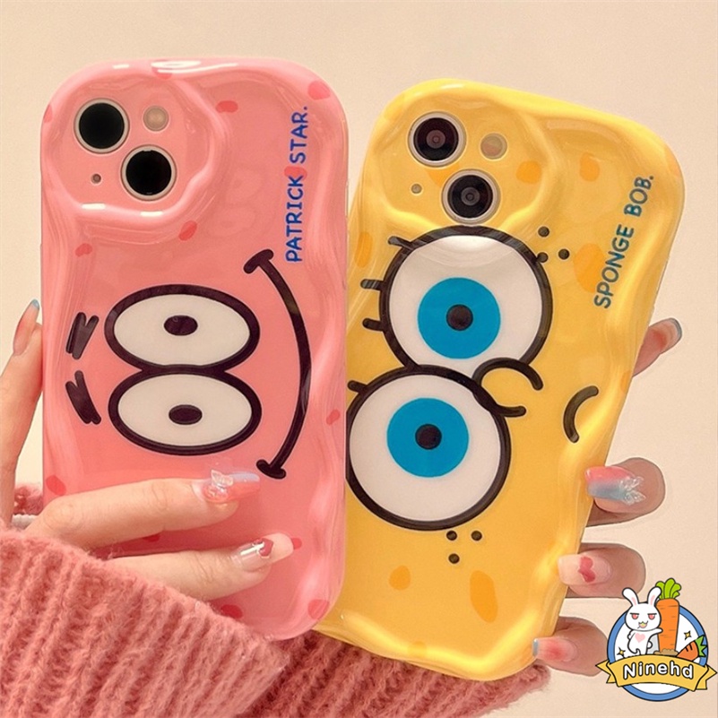 IPHONE Casing Kompatibel Untuk Iphone14 13 12 11 Pro Max X Xr Xs Max8 7 6 6s Plus SE Ins Kartun Lucu Spons Bayi Pie Bintang Besar Casing Ponsel Menebal Shockproof Soft Case Protection Cover
